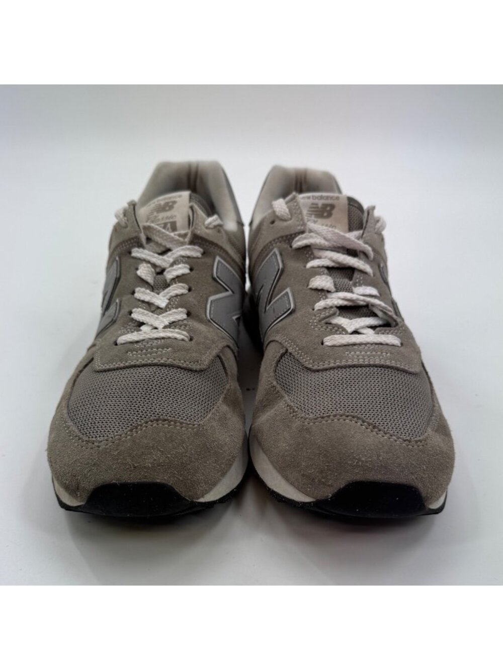 New Balance 574 Mens Running Shoes Size 12 Gray Suede & Mesh Lace-Up Sneakers - Picture 3 of 11